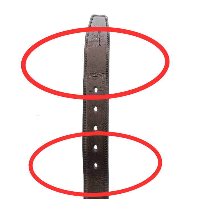 Defective Pierre Cardin Brown Round Buckle Mens Adjustable Belt-50