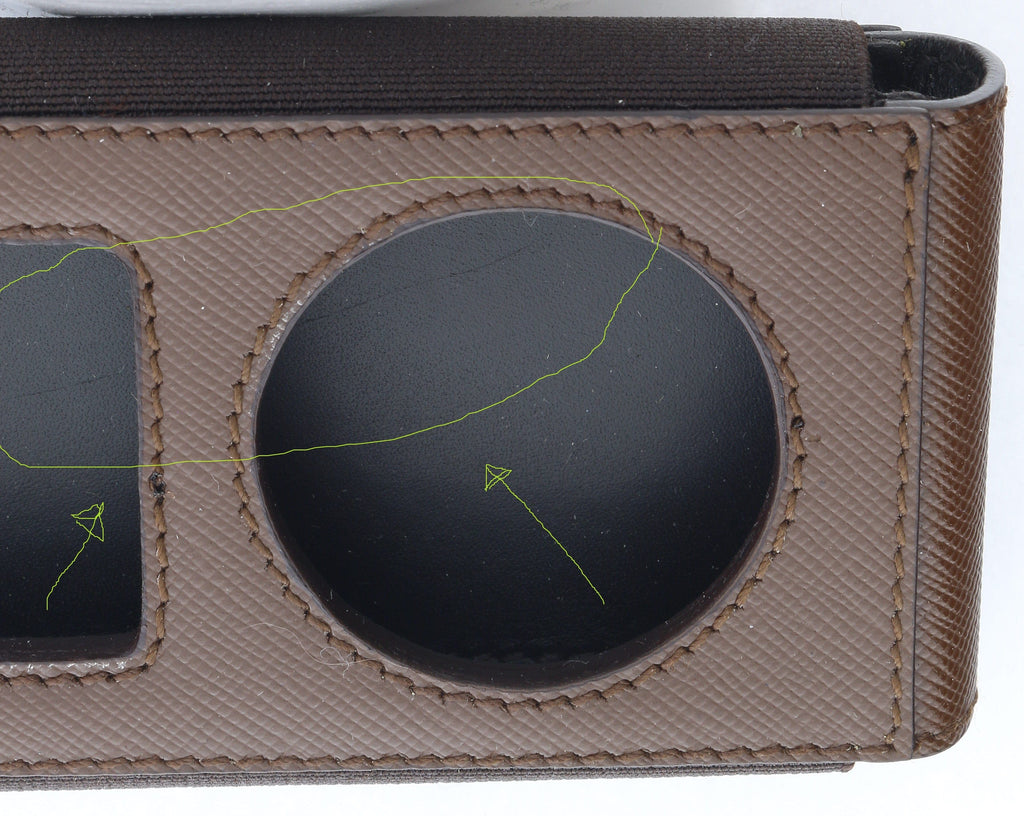 Prada Brown Leather Signature Handbag Accessory