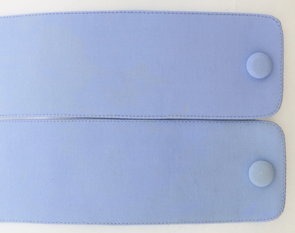 Prada Baby Blue Signature Button Closure Cuffs