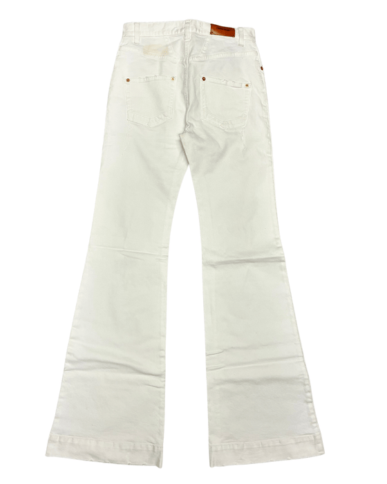 Defective Roberto Cavalli White Flare Denim Jeans-IT 40