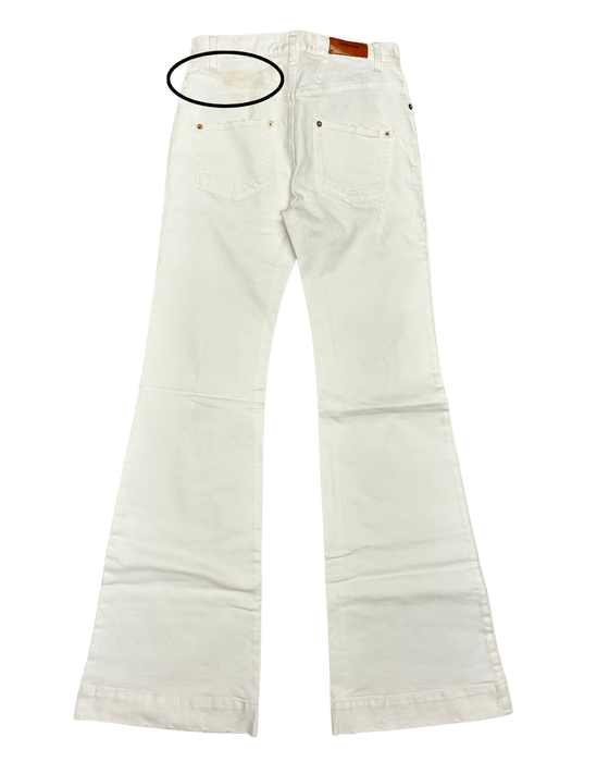 Defective Roberto Cavalli White Flare Denim Jeans-IT 40