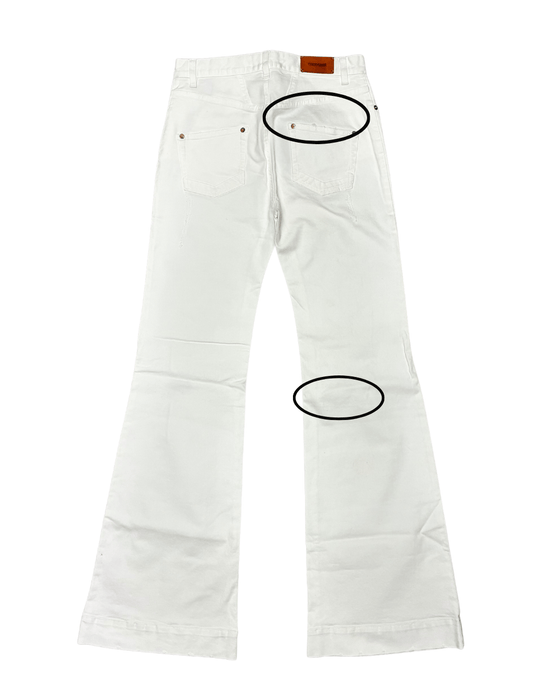 Defective Roberto Cavalli White Flare Denim Jeans-IT 42
