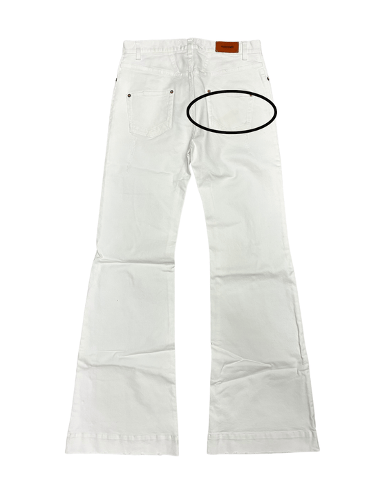 Defective Roberto Cavalli White Flare Denim Jeans-IT 44