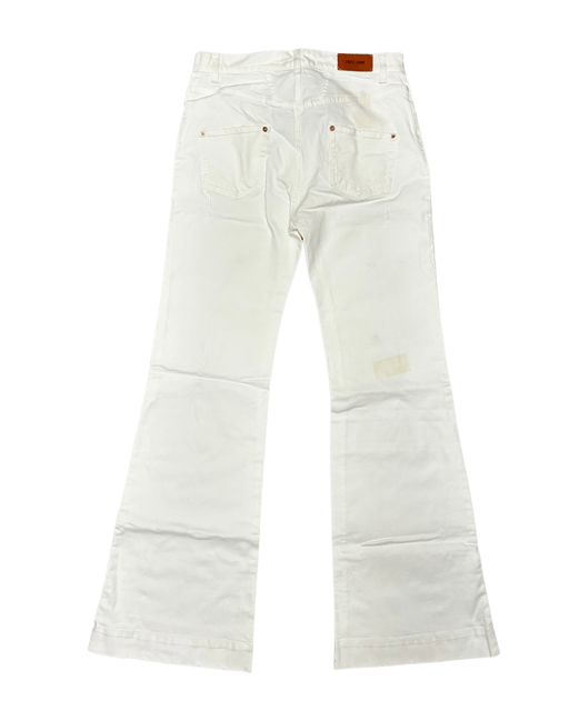 Defective Roberto Cavalli White Flare Denim Jeans-IT 44