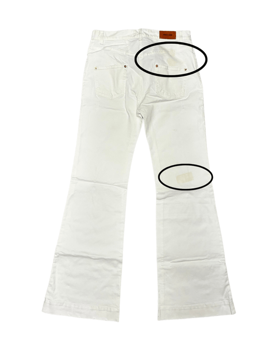 Defective Roberto Cavalli White Flare Denim Jeans-IT 44