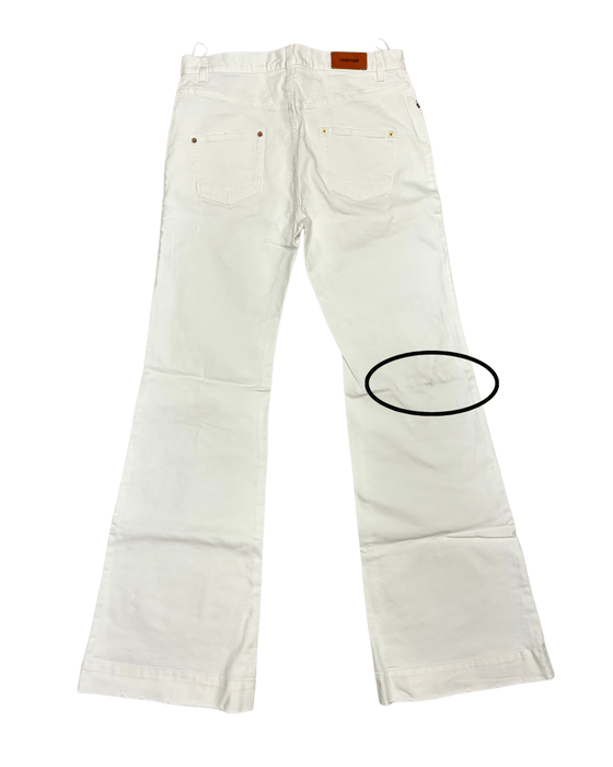 Defective Roberto Cavalli White Flare Denim Jeans-IT 46