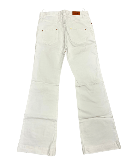 Defective Roberto Cavalli White Flare Denim Jeans-IT 46