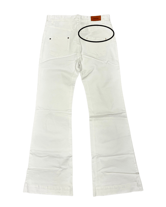 Defective Roberto Cavalli White Flare Denim Jeans-IT 46