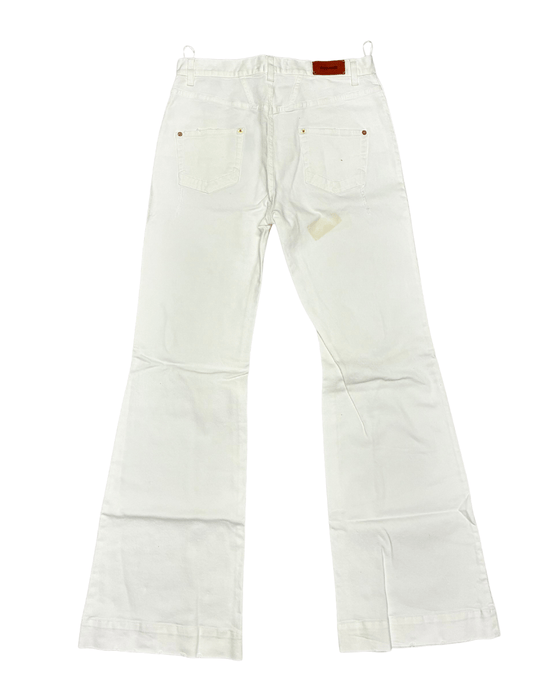 Defective Roberto Cavalli White Flare Denim Jeans-IT 46