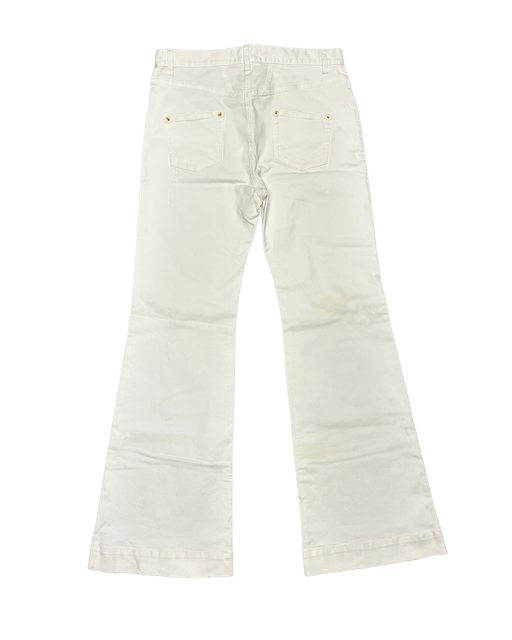 Defective Roberto Cavalli White Flare Denim Jeans-IT 48