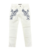 Defective Roberto Cavalli White Skinny Jeans with Navy Embroidery-IT 44