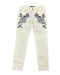 Defective Roberto Cavalli White Skinny Jeans with Navy Embroidery-IT 44