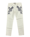 Defective Roberto Cavalli White Skinny Jeans with Navy Embroidery-IT 46
