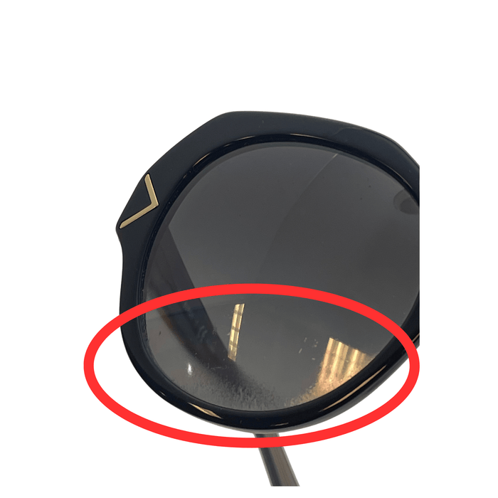 Defective Tory Burch TY7116 1717T3 Black Round Sunglasses