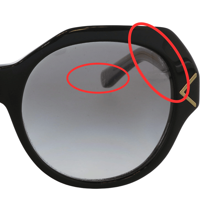 Defective Tory Burch TY7116 1717T3 Black Round Sunglasses
