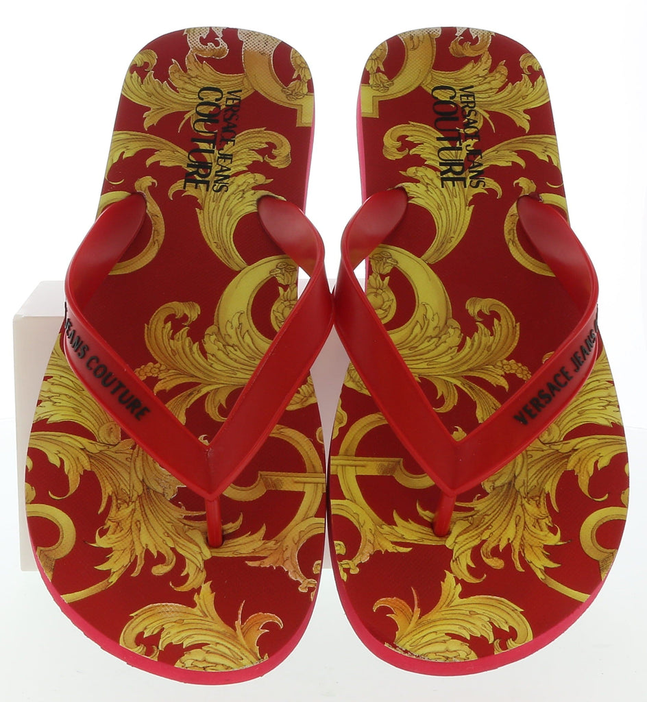 Versace Jeans Couture Red/Gold Signature Print Flip Flop-9