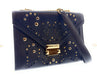Michael Kors Navy Leather Studded Envelope Crossbody Clutch