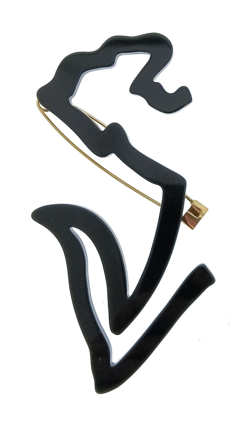Emporio Armani Black Arrow Resin Retro Brooch Pin