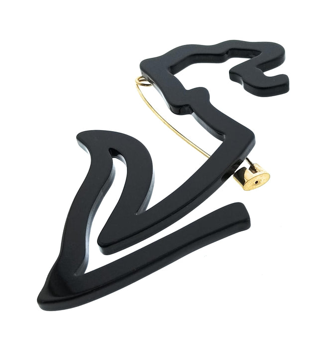 Emporio Armani Black Arrow Resin Retro Brooch Pin
