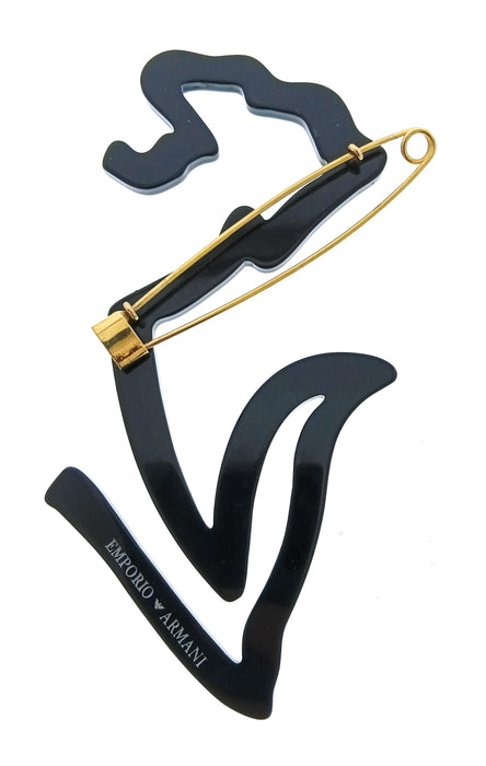 Emporio Armani Black Arrow Resin Retro Brooch Pin