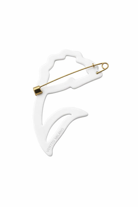Emporio Armani White Arrow Resin Retro Brooch Pin