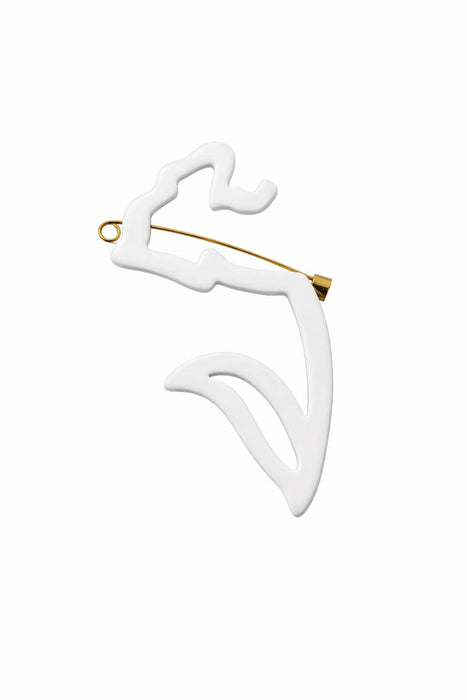 Emporio Armani White Arrow Resin Retro Brooch Pin