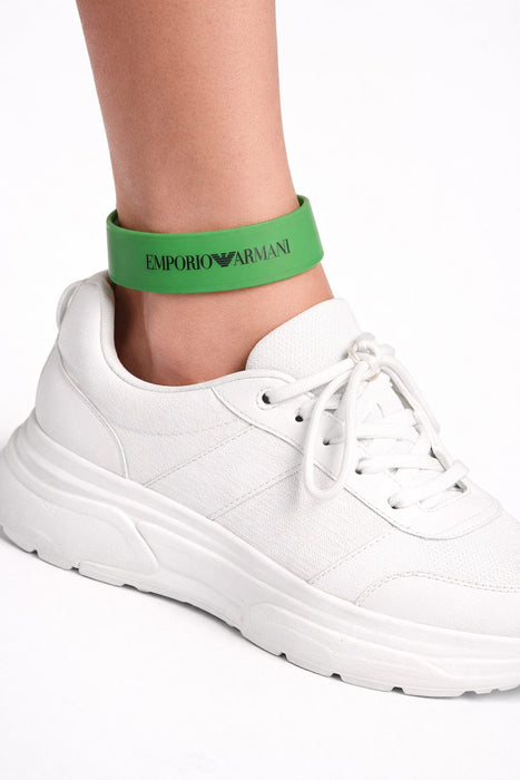 Emporio Armani Neon Green Rubber Fashion Ankle Strap