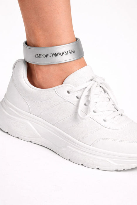Emporio Armani Silver Rubber Fashion Ankle Strap