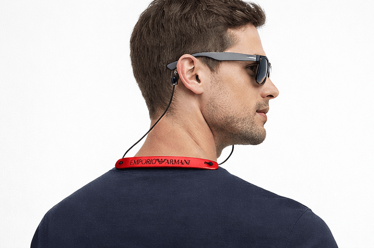 Emporio Armani Red Rubber Eyewear Strap