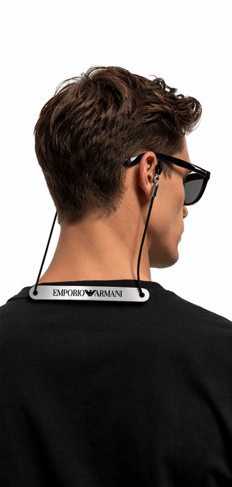 Emporio Armani Silver Rubber Eyewear Strap