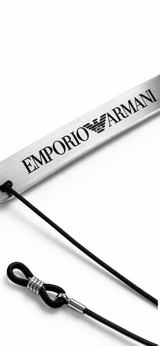 Emporio Armani Silver Rubber Eyewear Strap