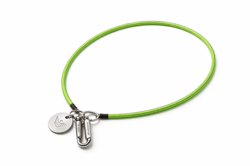 Emporio Armani Neon Green Rubber Cord Chain with Carabiner Clips
