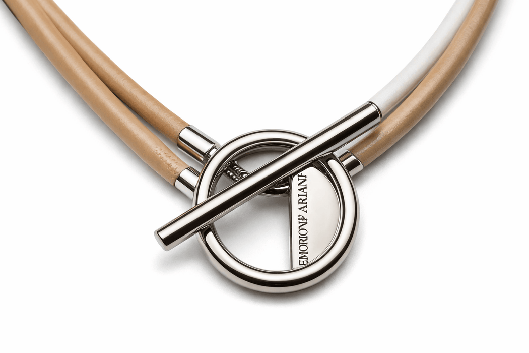 Emporio Armani Beige Cord Necklace with Clasp