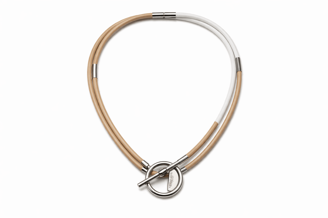 Emporio Armani Beige Cord Necklace with Clasp