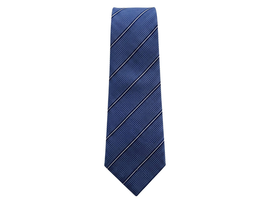 Emporio Armani Blue Striped 100% Silk Mens Tie