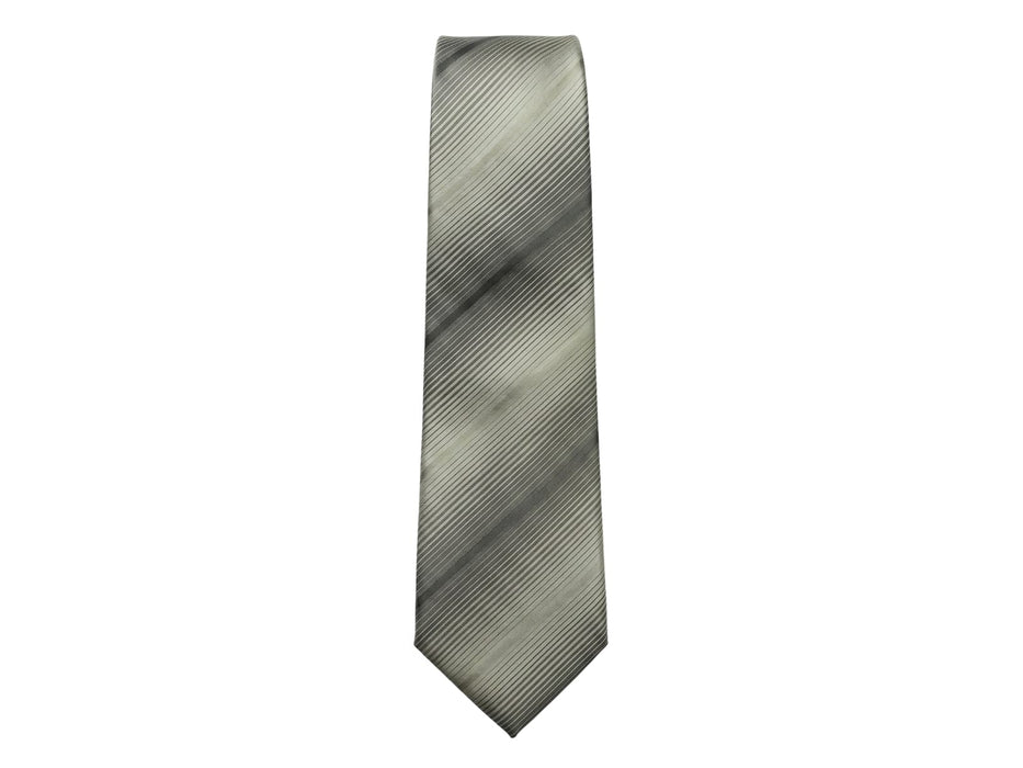 Emporio Armani Striped Tan Green 100% Silk Mens Tie