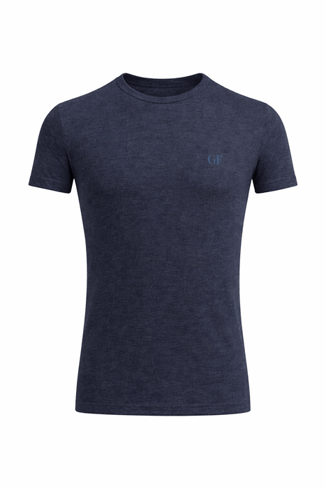 Gianfranco Ferre  Navy Blue and Grey Lightweight Cotton Blend Mens T-Shirt-S