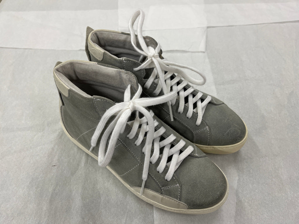 Daniela Fargion Grey Suede Mid Top Leather Fashion Sneakers - 6