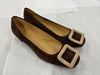 Daniela Fargion Brown Suede Square Buckle Shoes - 8