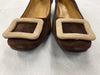 Daniela Fargion Brown Suede Square Buckle Shoes - 8