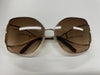 Chloe  Gold Brown Square Sunglasses