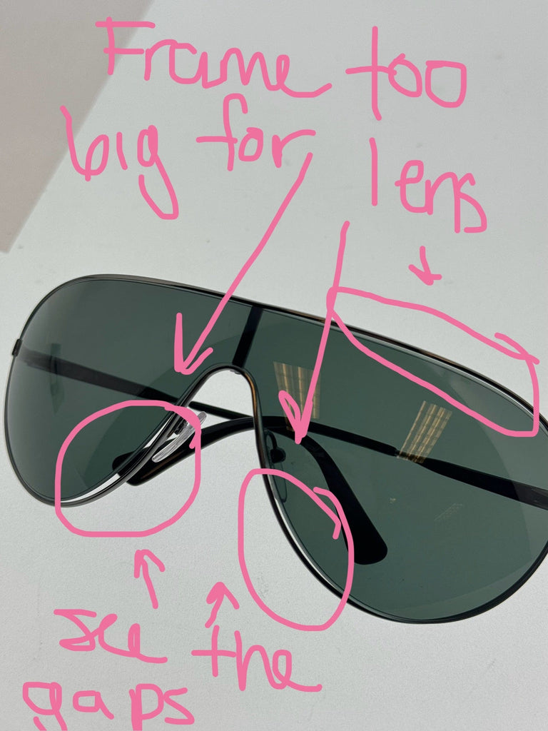 Damaged/Store Return Prada 0PR 55XS 5AV728 Gunmetal Shield Sunglasses