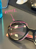 Damaged/ Store Return Prada 0PR 17USF 5ZWGR0 Black Square Sunglasses