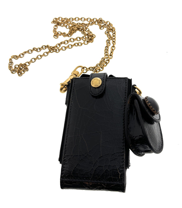 Miu Miu Distressed Crackled Leather Handbag Accessory