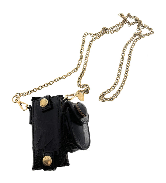 Miu Miu Mini Black Crackled Leather Handbag Accessory