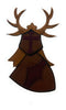 Miu Miu Tan Leather Deer Crest Brooch Pin-One Size