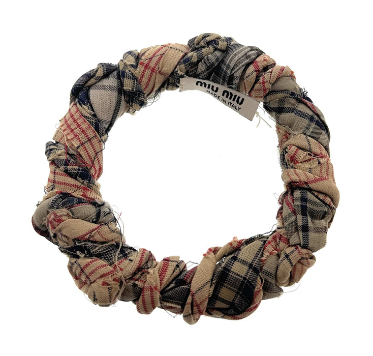 Miu Miu Plaid Woven Bracelet