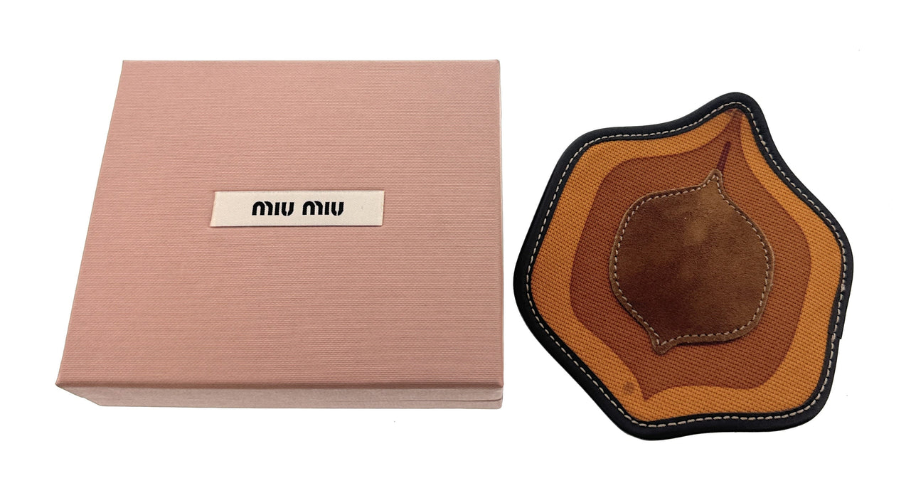 Defective Miu Miu Leather Geometric Brooch Pin