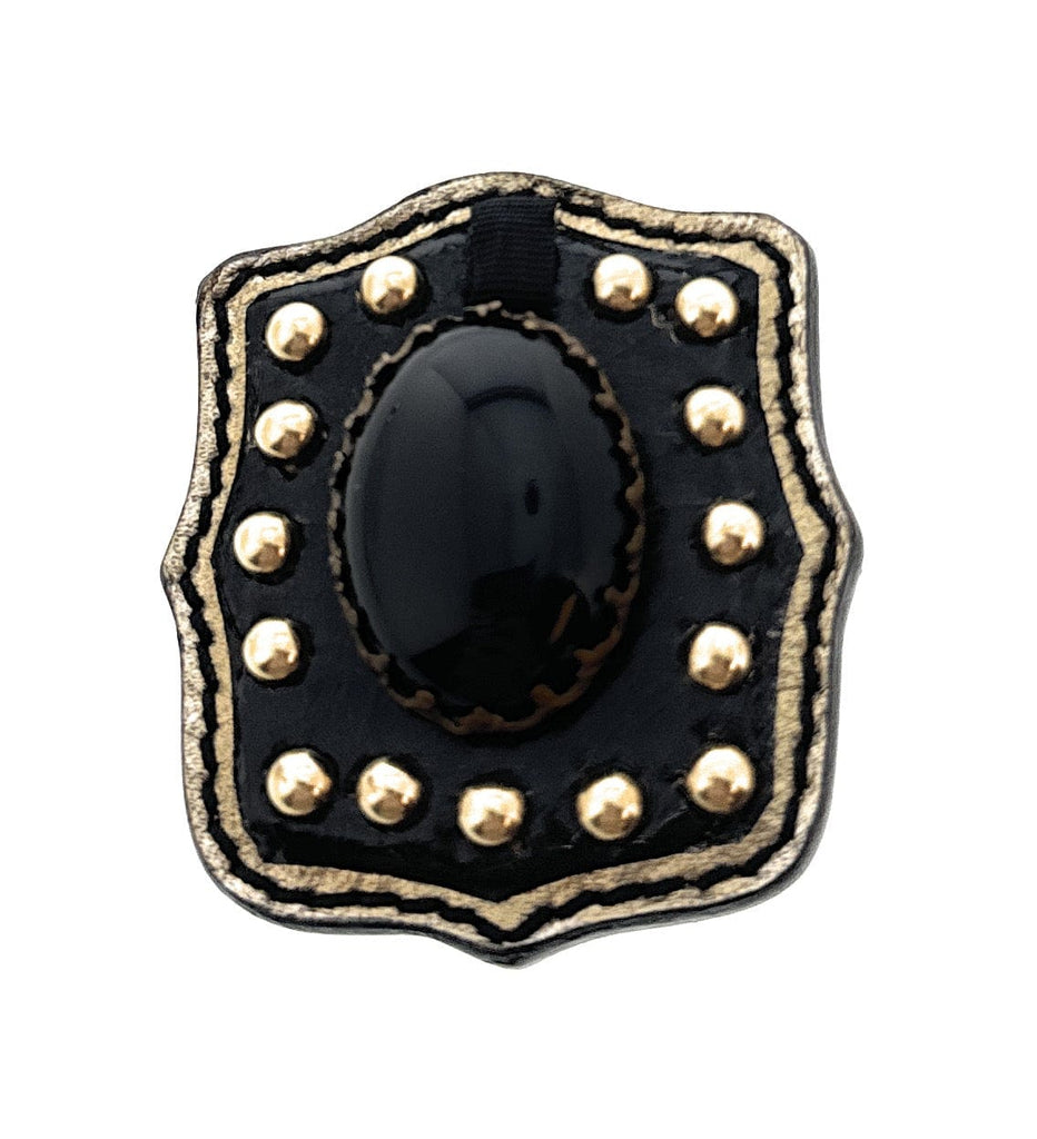 Miu Miu Black Embellished Brooch Pin -One Size