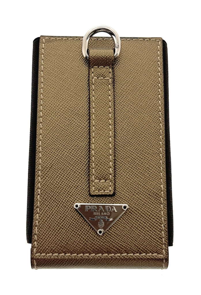 Prada Bronze Signature Handbag Accessory- Large